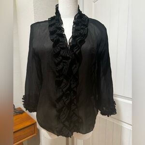 Jaipur Black Ruffled Blouse